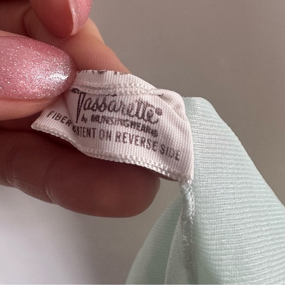 Vintage baby blue and cream Lace Trim cami sheer fairy core coquette lace up 34 - Picture 5 of 10